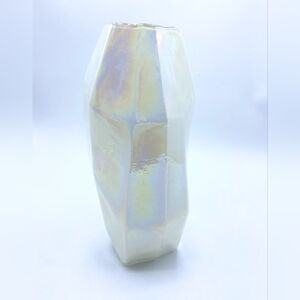 Opalescent/Iridescent Glass Geometric/Gem Vase